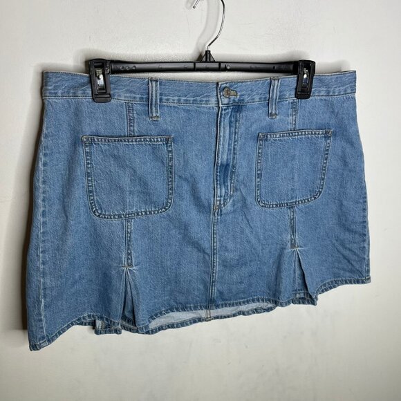Madewell $88 Pleated Denim Mini Skirt Stilecrost Wash Size 33 NL337 - Picture 7 of 7